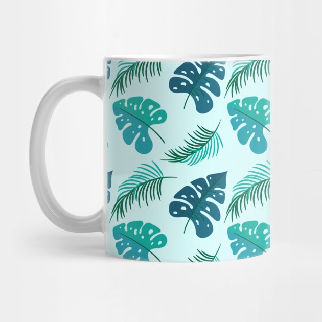 Island Botanical Blue Green Leaves by epiclovedesigns